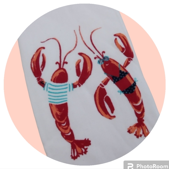 NWT Sigrid Olsen Lobster Kitchen Towels Set of 2 - Picture 3 of 3
